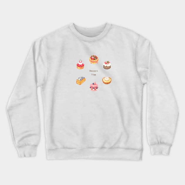 Fruit Dessert Illustration Pack 色鉛筆甜點插畫 - Charlotte Cake, Chiffon, Lemon and Strawberry Tart, Macaron, Blueberry Pound Cake Crewneck Sweatshirt by Rose Chiu Food Illustration